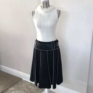 Forwear New York Charcoal Flannel Skirt Ivory Seam
